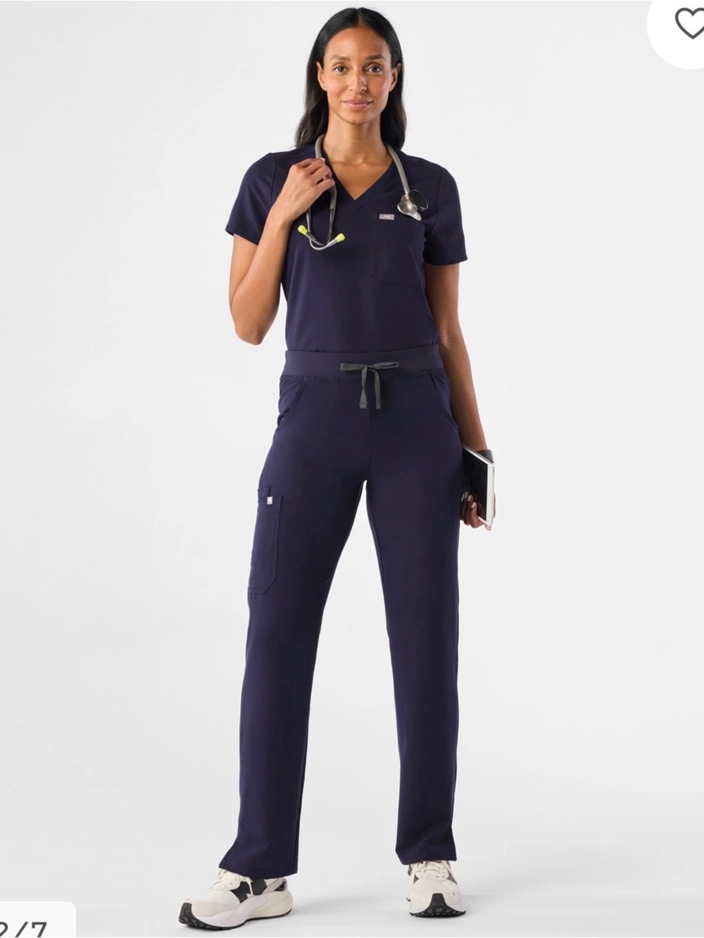 Figs Women's Kade Straight-Leg Cargo Scrub Pant Navy Style T21004